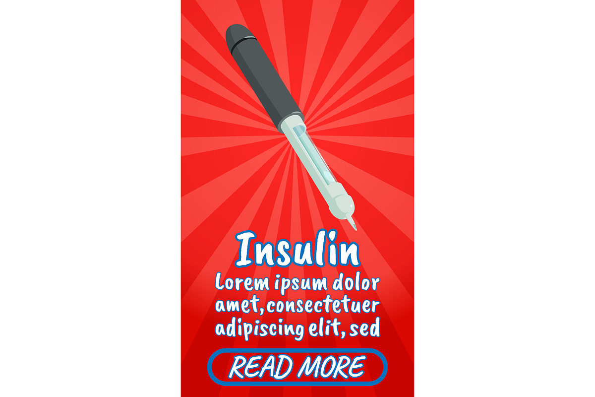 Insulin concept banner in Illustrations - product preview 8