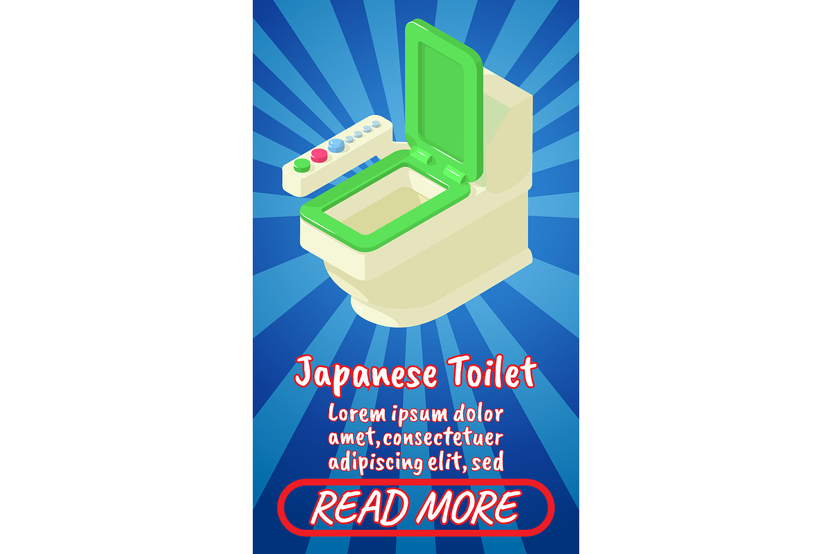 Japanese toilet concept banner in Illustrations - product preview 8