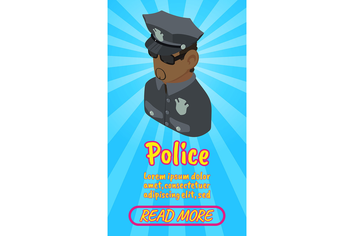 Police concept banner in Illustrations - product preview 8