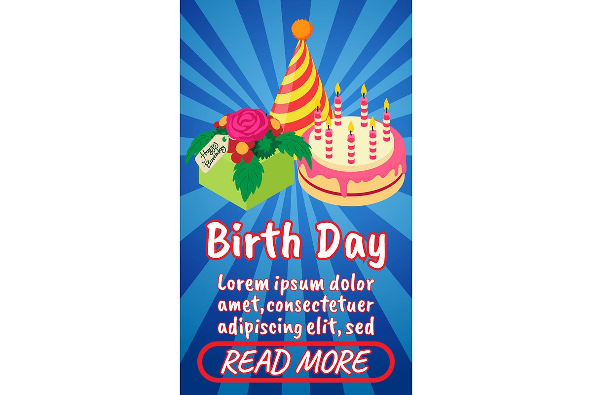 Birth day concept banner in Illustrations - product preview 8