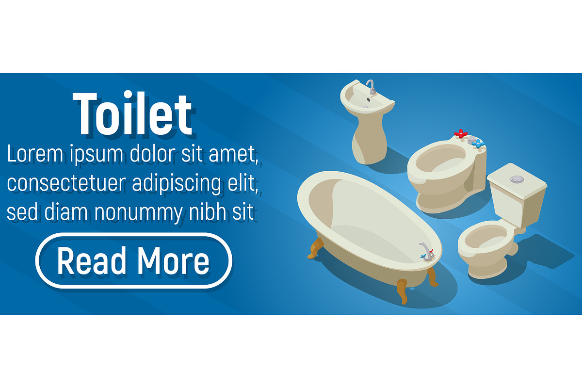 Toilet concept banner in Illustrations - product preview 8