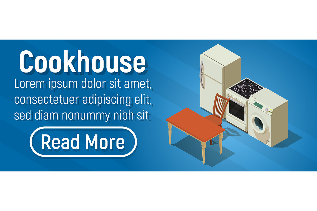 Cookhouse concept banner in Illustrations - product preview 8