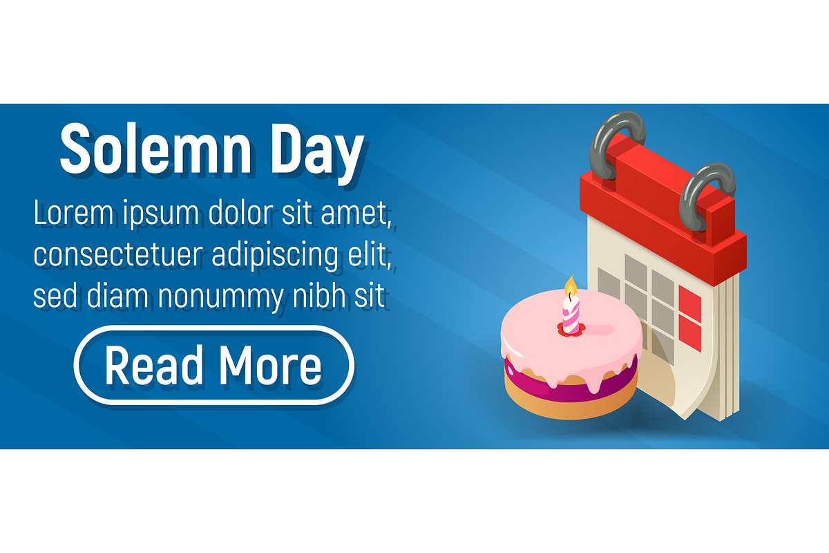 Solemn day concept banner, isometric in Illustrations - product preview 8
