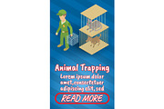 Animal trapping concept banner