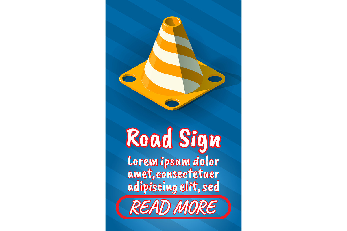 Road sign concept banner in Illustrations - product preview 8