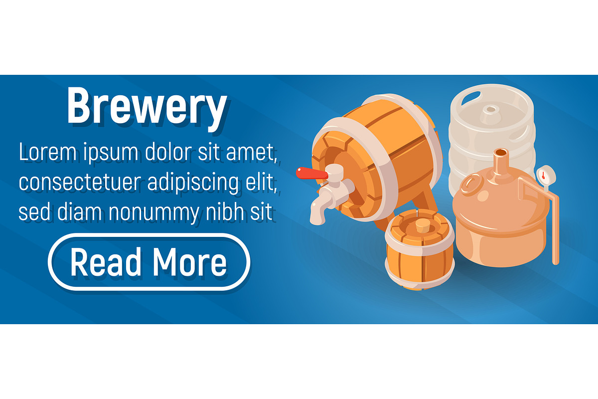 Brewery concept banner in Illustrations - product preview 8