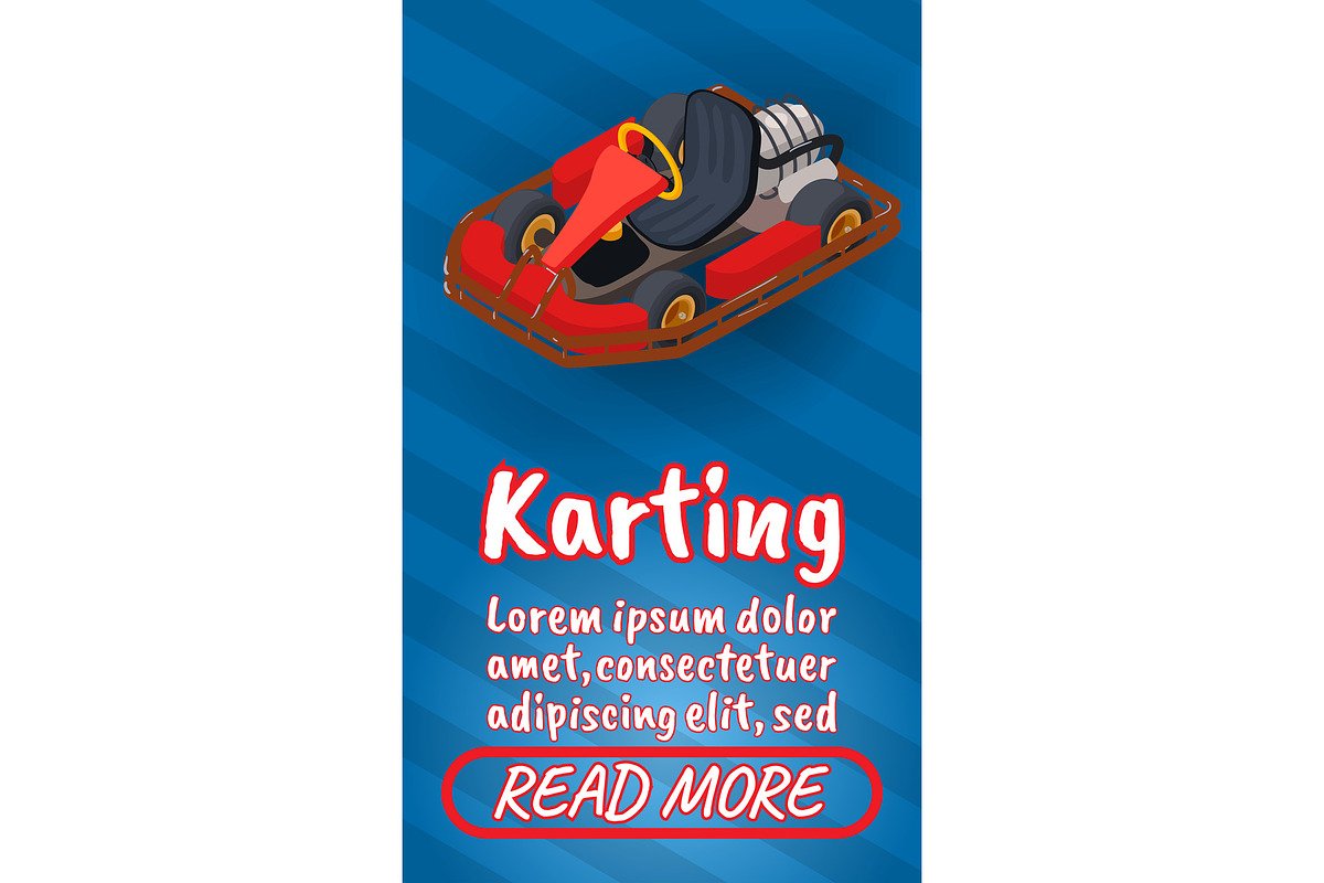 Karting concept banner in Illustrations - product preview 8