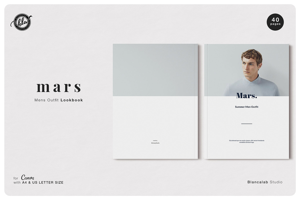 Canva Mens Outfit Lookbook | Mars in Magazine Templates - product preview 8
