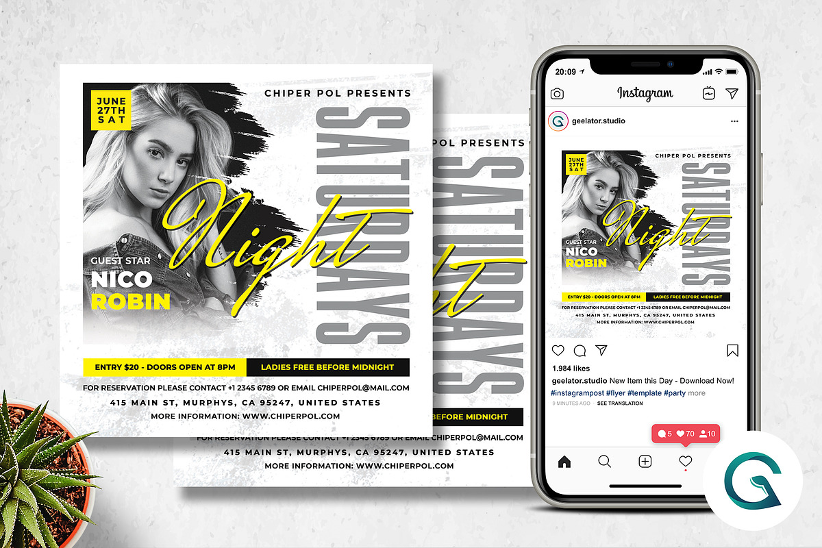 Saturdays Night Party Flyer in Flyer Templates - product preview 8