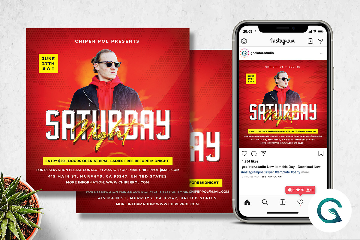 Night Club Concert Flyer in Flyer Templates - product preview 8