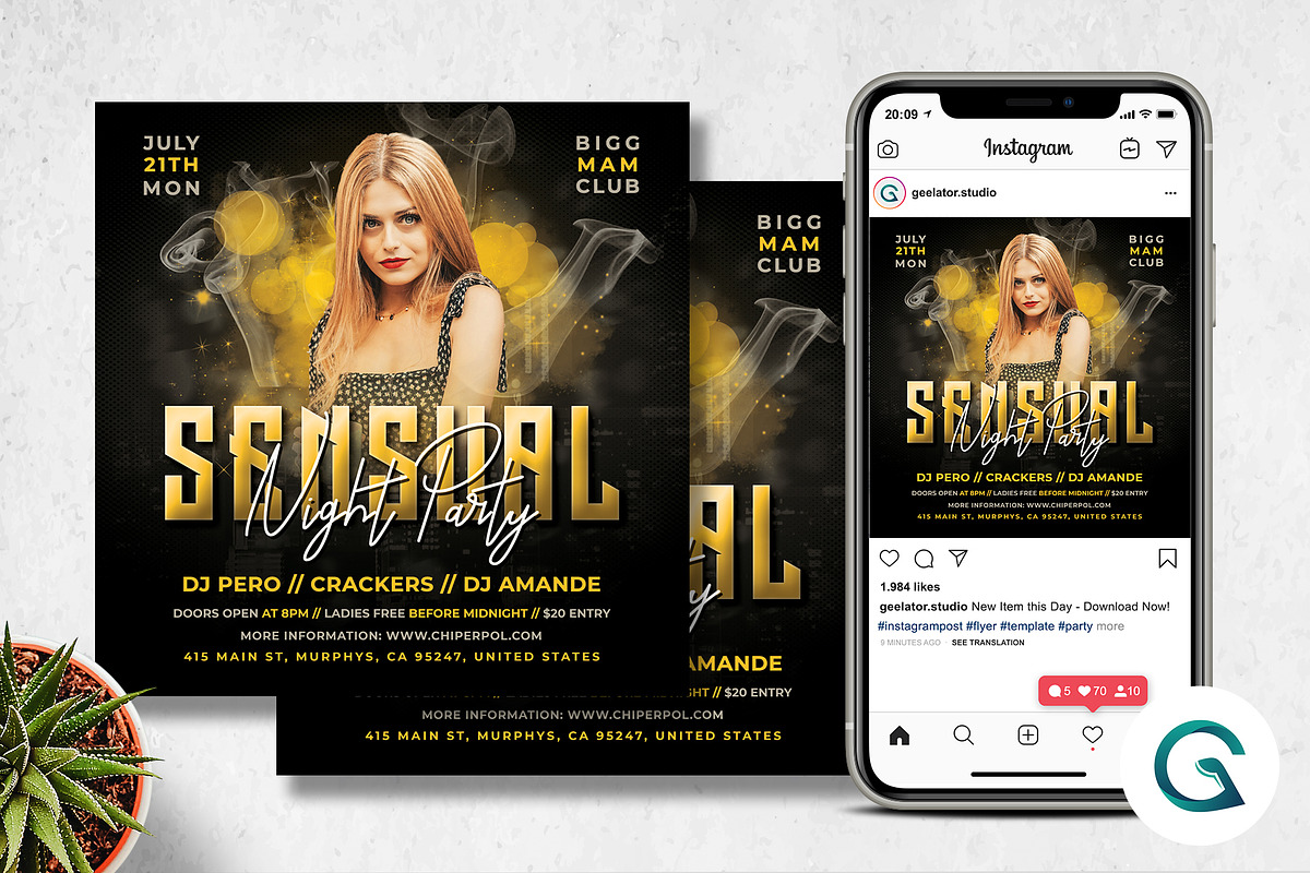 Sensual Night Party Flyer in Flyer Templates - product preview 8