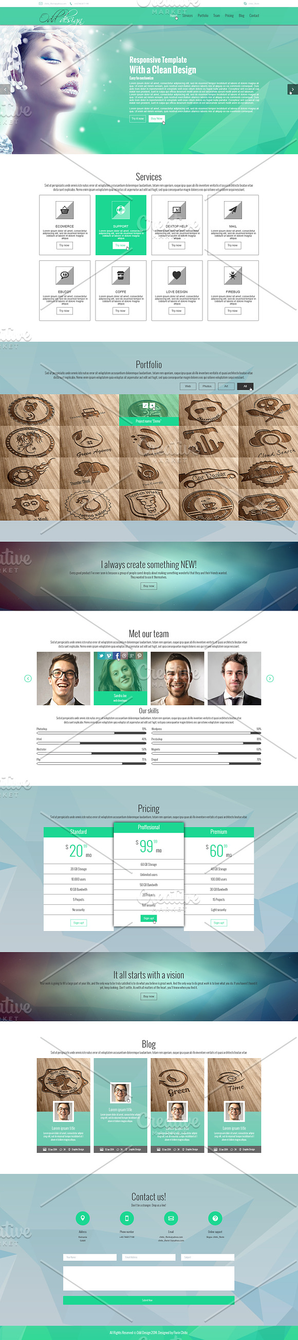 Odd Template PSD Responsive One Page in Landing Page Templates - product preview 1