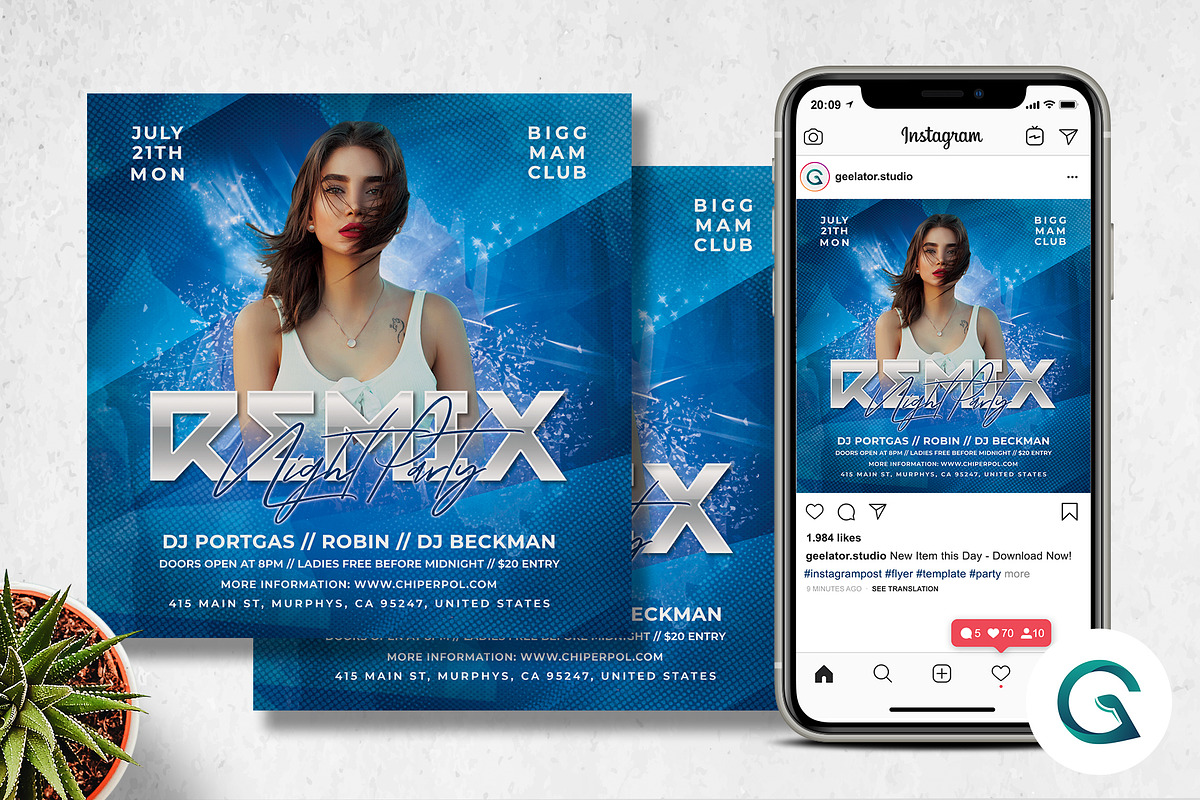 Remix Night Party Flyer in Flyer Templates - product preview 8