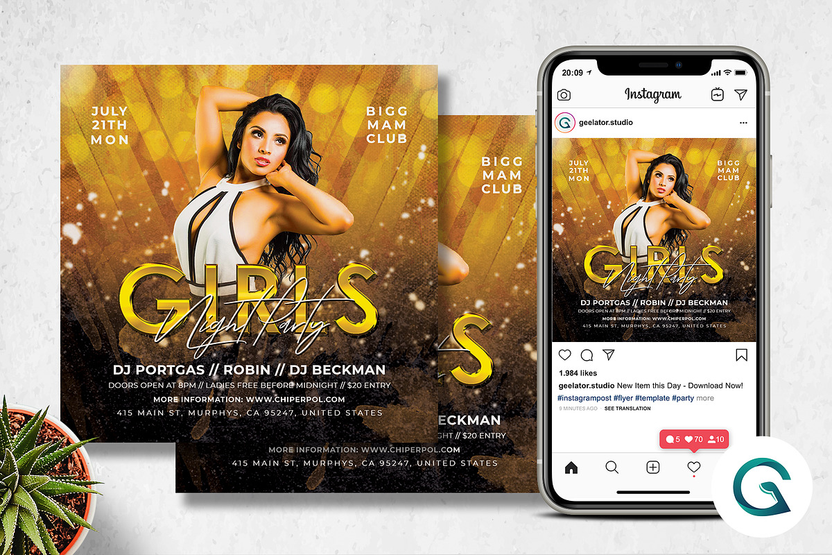 Girls Night Party Flyer in Flyer Templates - product preview 8