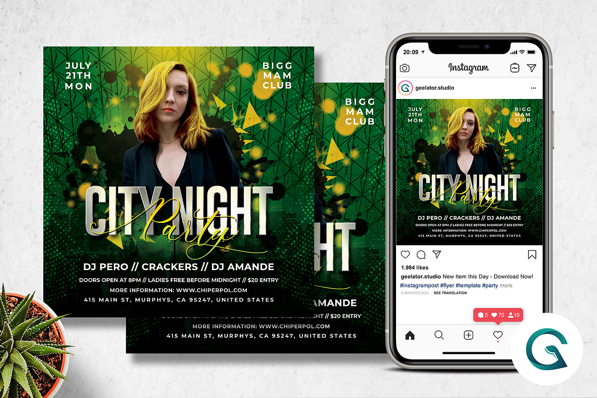 City Night Party Flyer in Flyer Templates - product preview 8
