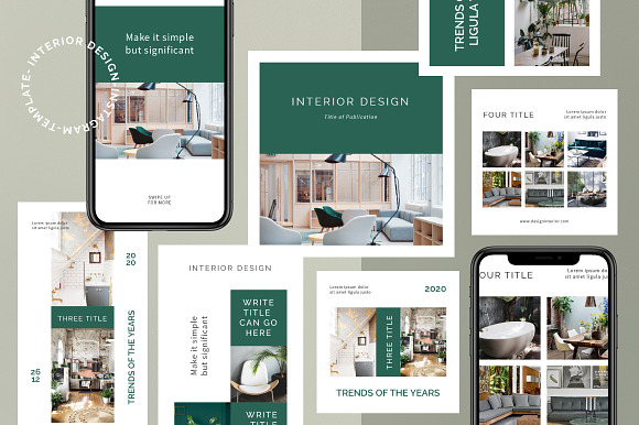 Interior Design Post & Stories in Instagram Templates - product preview 1