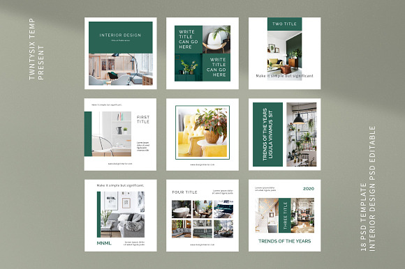 Interior Design Post & Stories in Instagram Templates - product preview 3