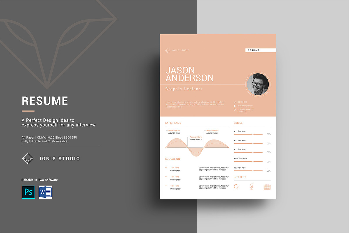 Minimal Resume Template in Resume Templates - product preview 8