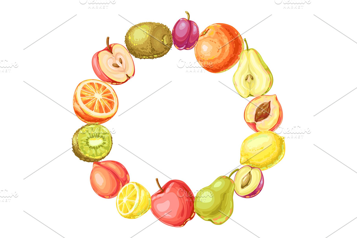 Frame with ripe fruits. in Illustrations - product preview 8
