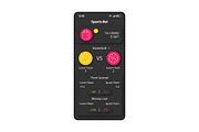 Sport bookmaker smartphone interface