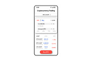 Cryptocurrency trading interface