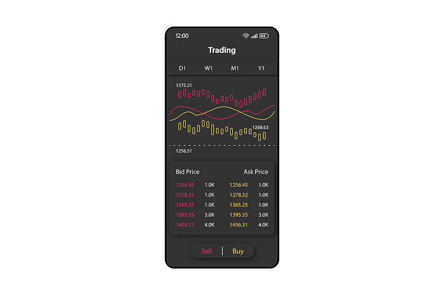 Trading reports smartphone interface in Mobile & Web Mockups - product preview 8
