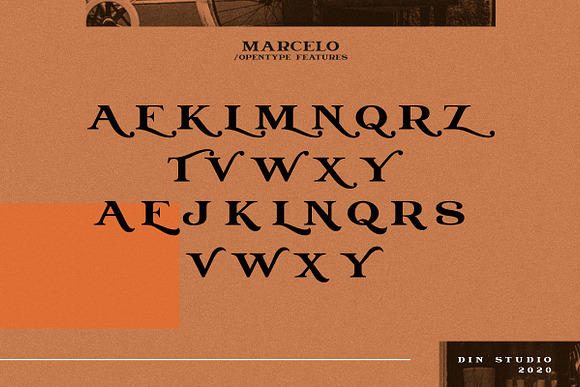 MARCELO-ENGRAVED FONT in Display Fonts - product preview 9