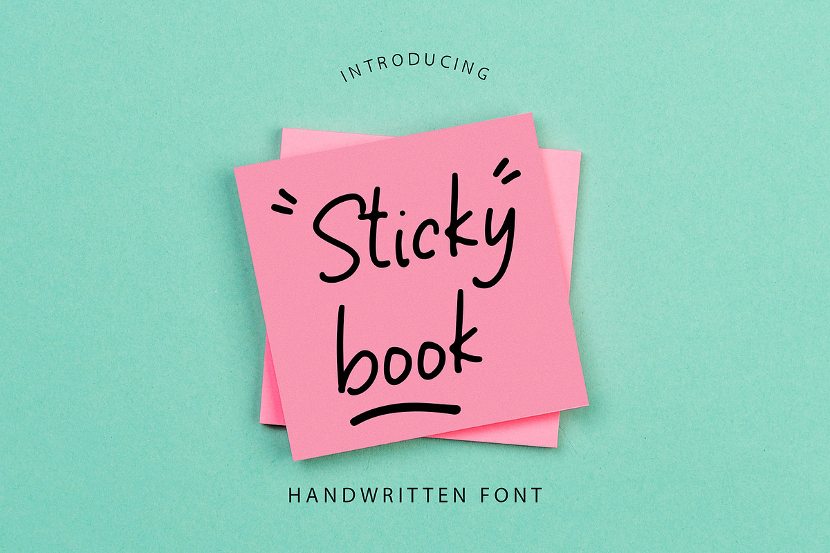 Sticky Book Modern Handwritten Font in Sans-Serif Fonts - product preview 8