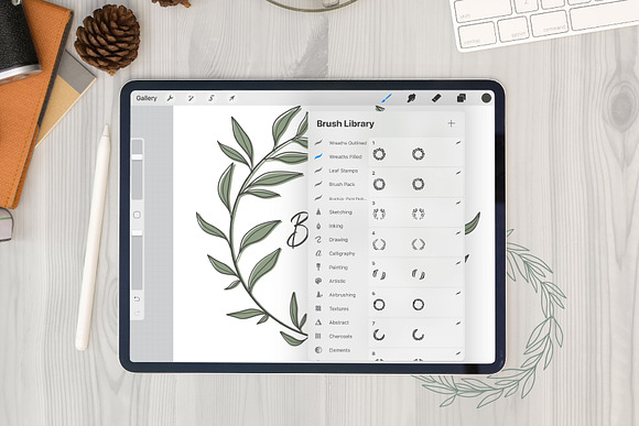Wreath Stamps | Procreate brushes in Add-Ons - product preview 1