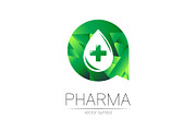 Pharmacy vector symbol of drop with