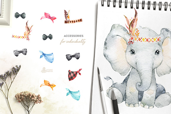 Babies of Africa. Watercolor Set in Illustrations - product preview 4