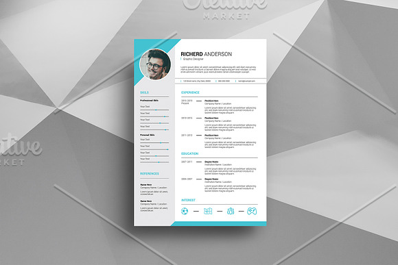 Clean & Minimal Resume / Cv V56 in Resume Templates - product preview 1