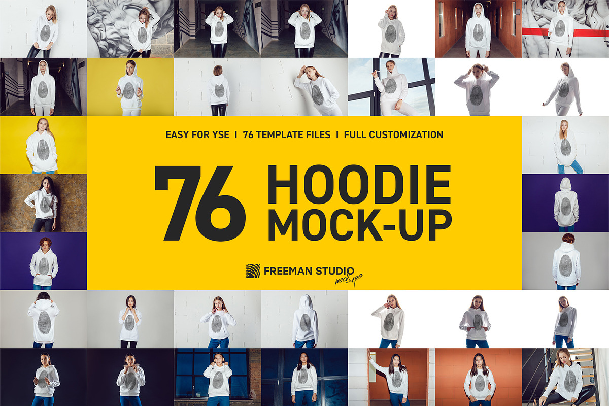 76 Hoodie Mock-Up Set in Mockup Templates - product preview 8