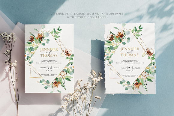 Eucalyptus & cotton - wedding suite in Wedding Templates - product preview 4
