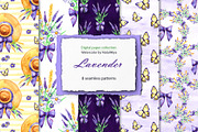 Watercolor lavender digital paper