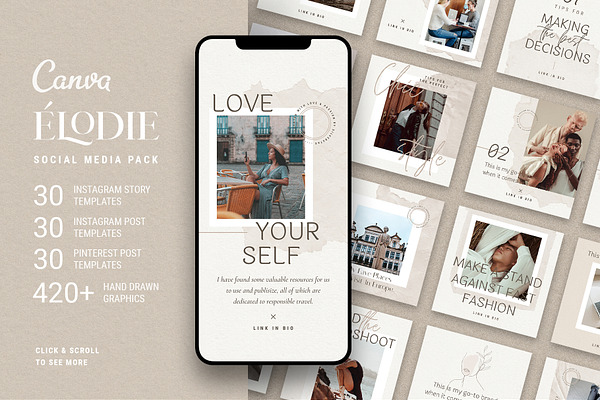 Elodie - Canva Social Pack 50% OFF