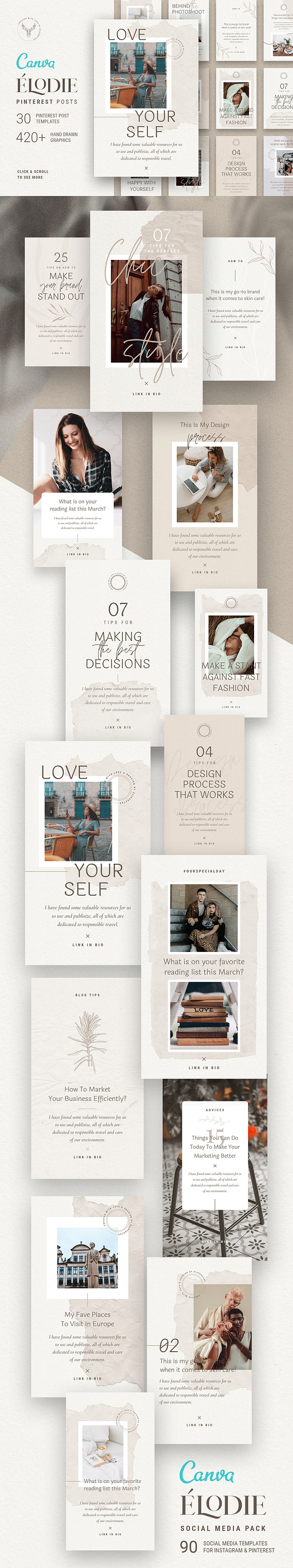 Elodie - Canva Social Pack 50% OFF in Social Media Templates - product preview 4