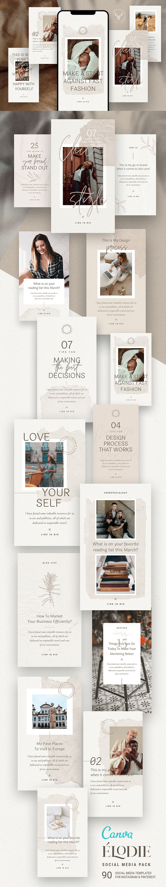 Elodie - Canva Social Pack 50% OFF in Social Media Templates - product preview 8