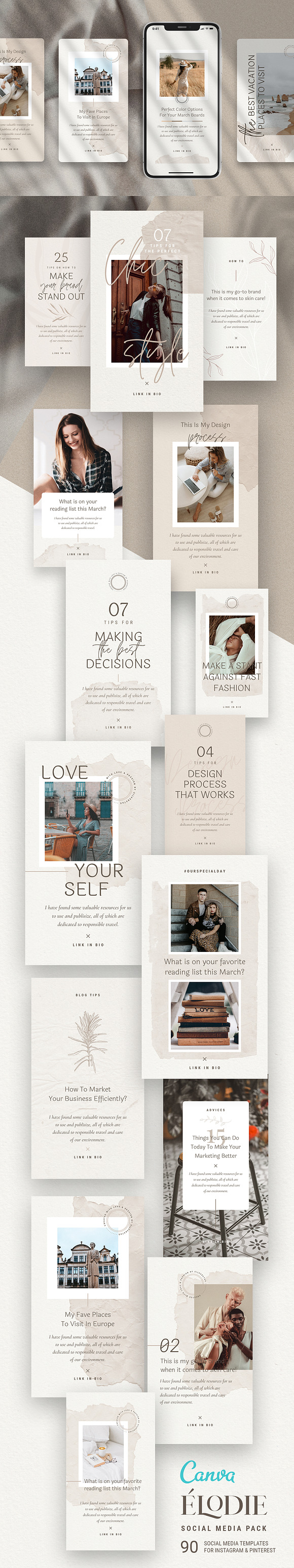 Elodie - Canva Social Pack 50% OFF in Social Media Templates - product preview 11