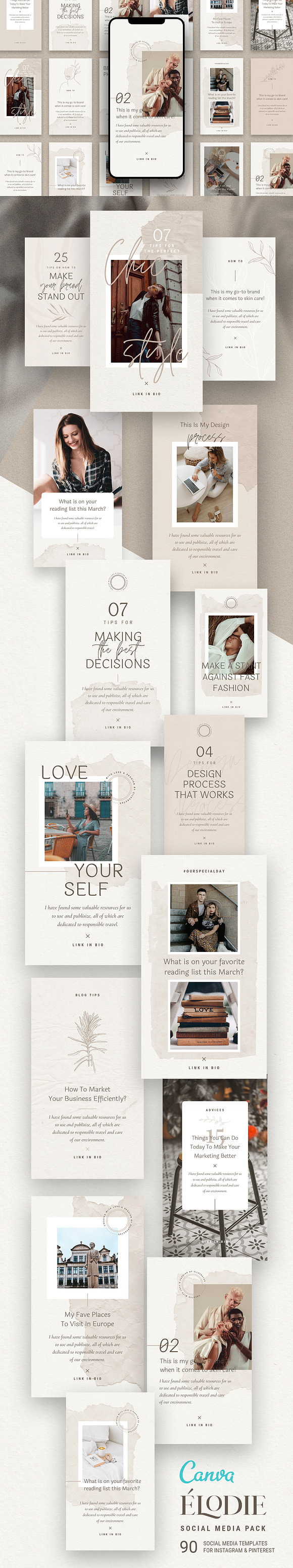 Elodie - Canva Social Pack 50% OFF in Social Media Templates - product preview 14