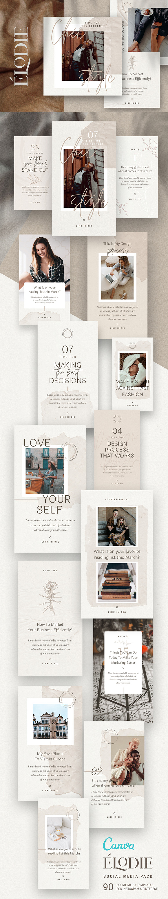 Elodie - Canva Social Pack 50% OFF in Social Media Templates - product preview 15