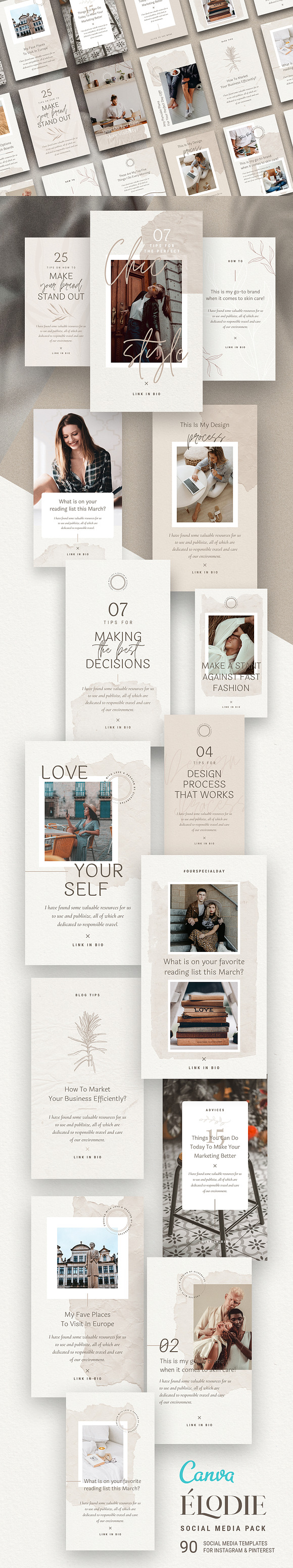 Elodie - Canva Social Pack 50% OFF in Social Media Templates - product preview 16