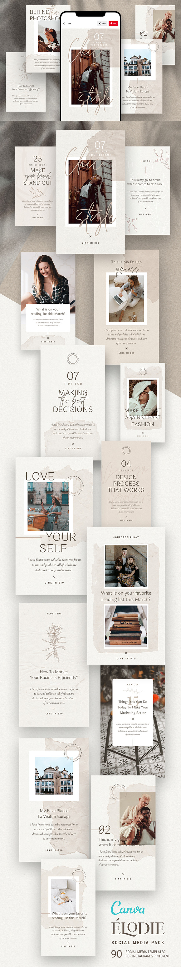 Elodie - Canva Social Pack 50% OFF in Social Media Templates - product preview 24