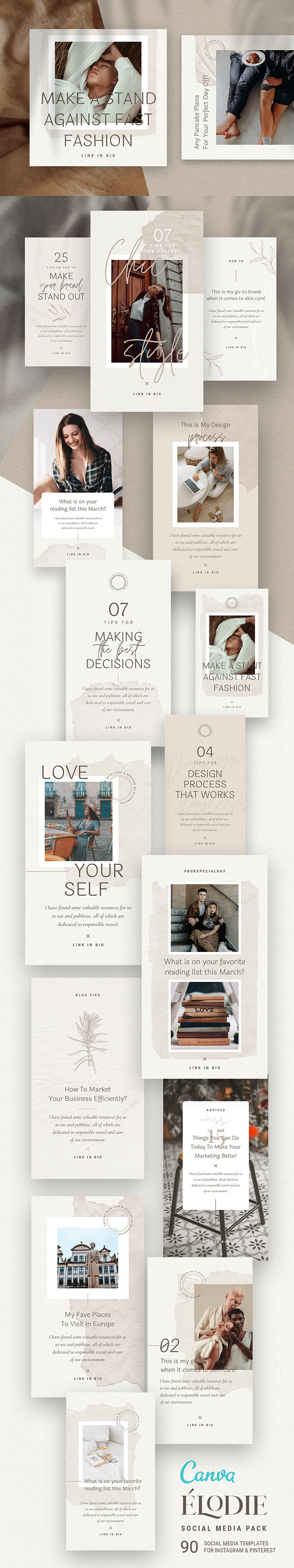 Elodie - Canva Social Pack 50% OFF in Social Media Templates - product preview 25