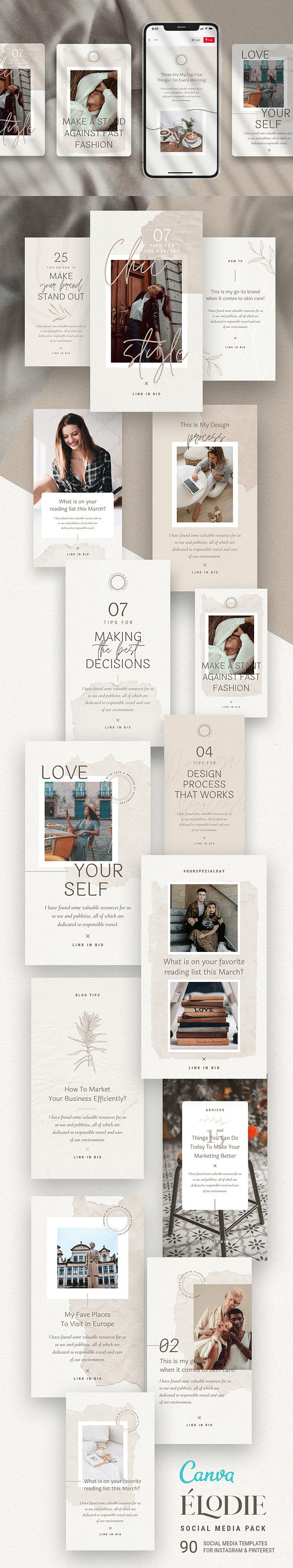 Elodie - Canva Social Pack 50% OFF in Social Media Templates - product preview 26