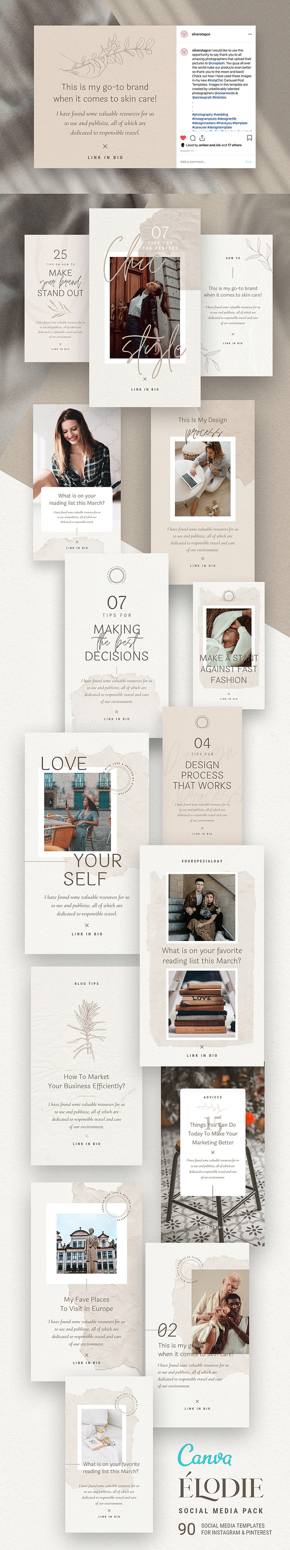 Elodie - Canva Social Pack 50% OFF in Social Media Templates - product preview 27