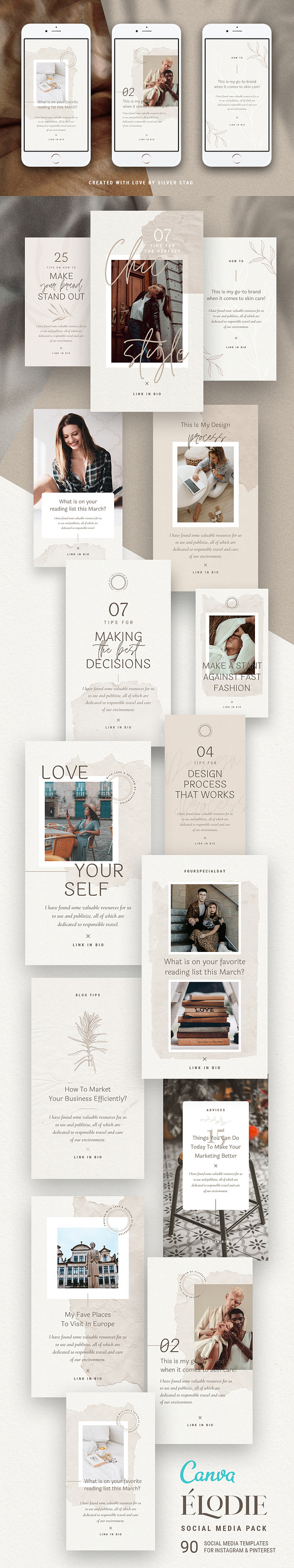 Elodie - Canva Social Pack 50% OFF in Social Media Templates - product preview 33