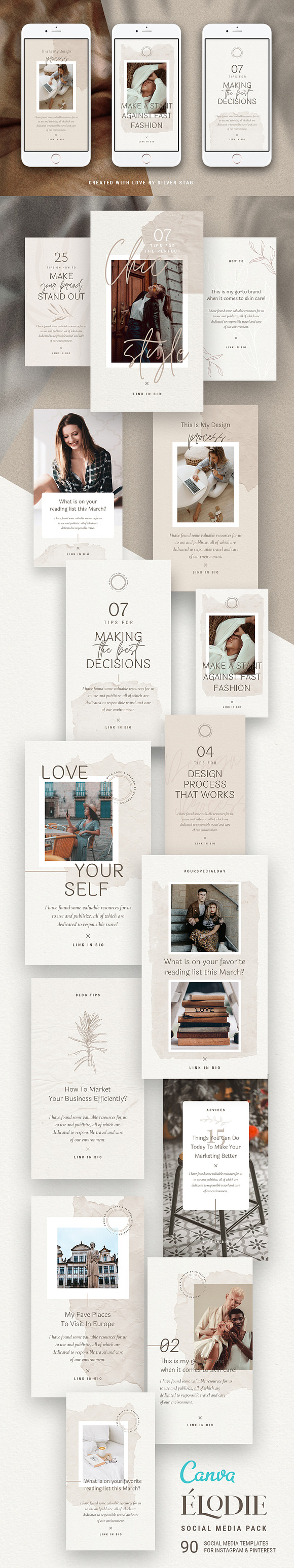 Elodie - Canva Social Pack 50% OFF in Social Media Templates - product preview 35