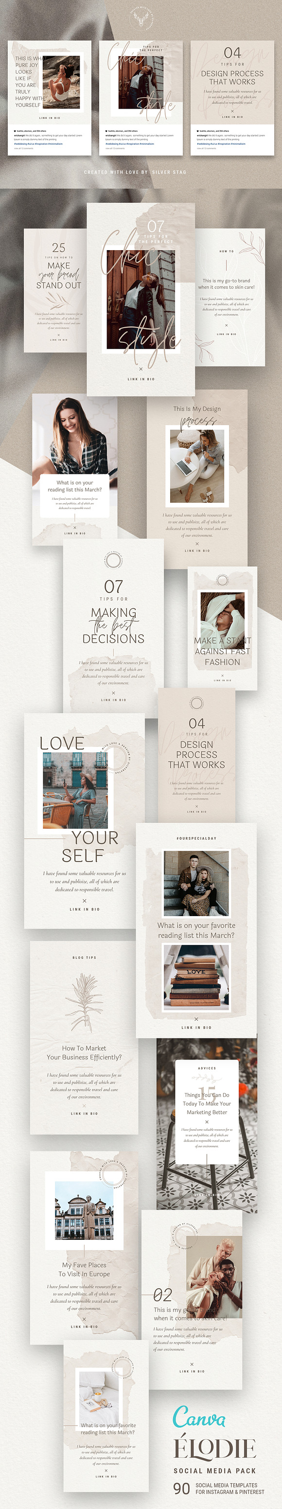 Elodie - Canva Social Pack 50% OFF in Social Media Templates - product preview 47
