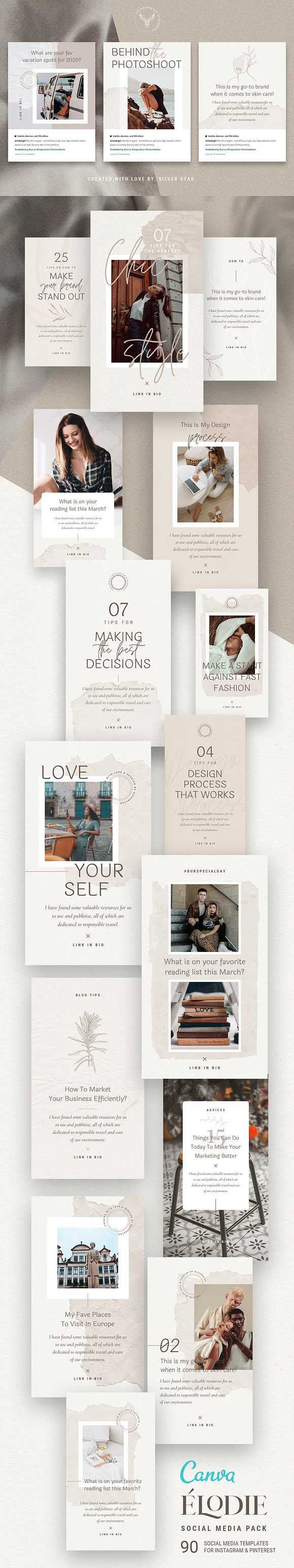 Elodie - Canva Social Pack 50% OFF in Social Media Templates - product preview 48